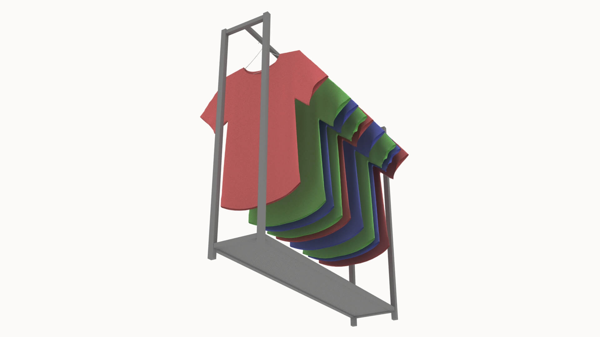 T Shirt Racking Shirts On Store Rack - 3D Model by kopofx