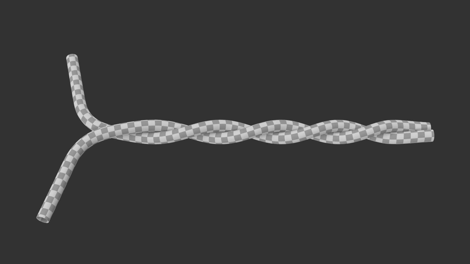 Y Shape Plastic Drinking Straw 3D Model by Krakken