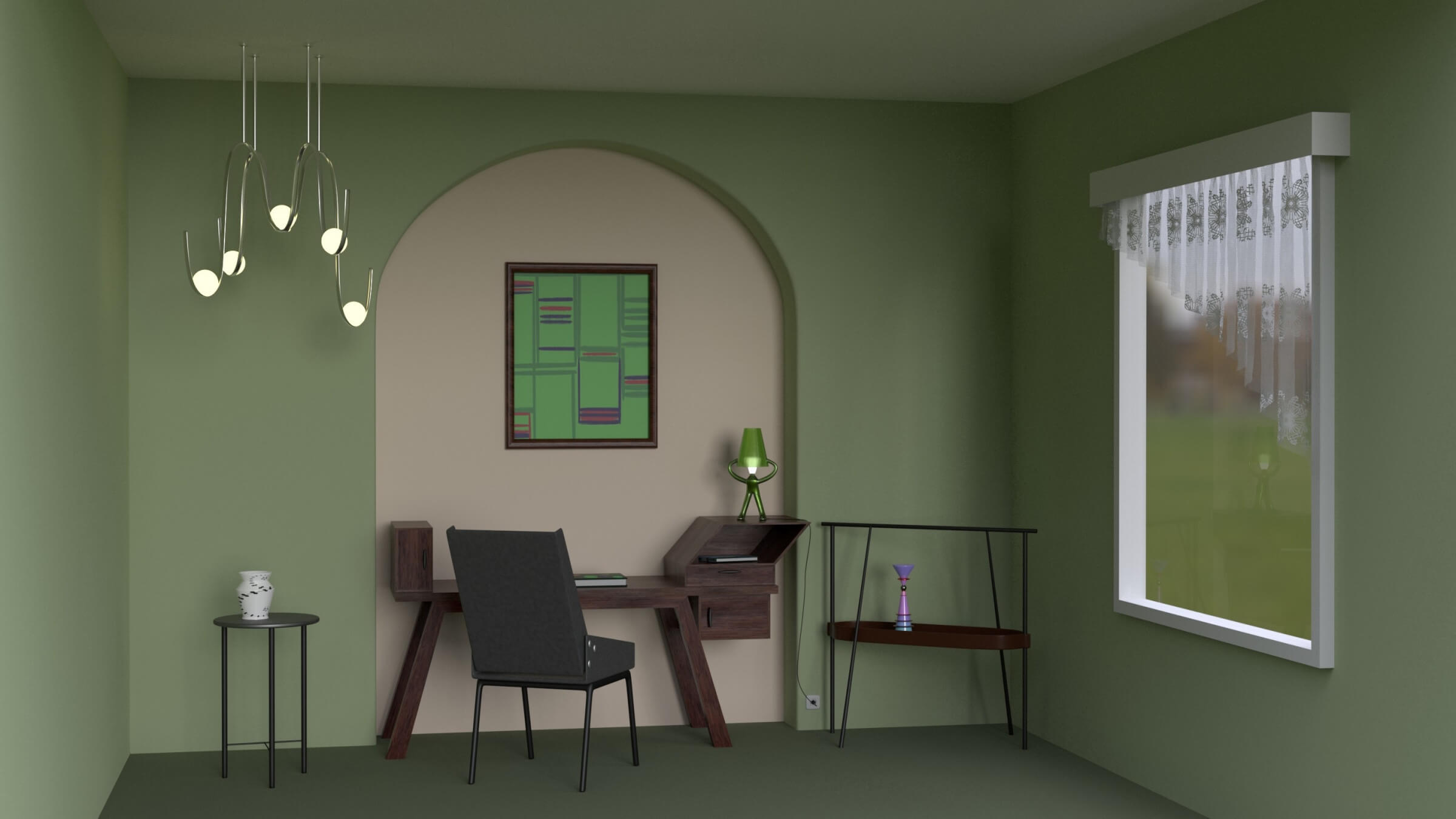 Home Office 2 3D Render, Digital Art by kratzdistel