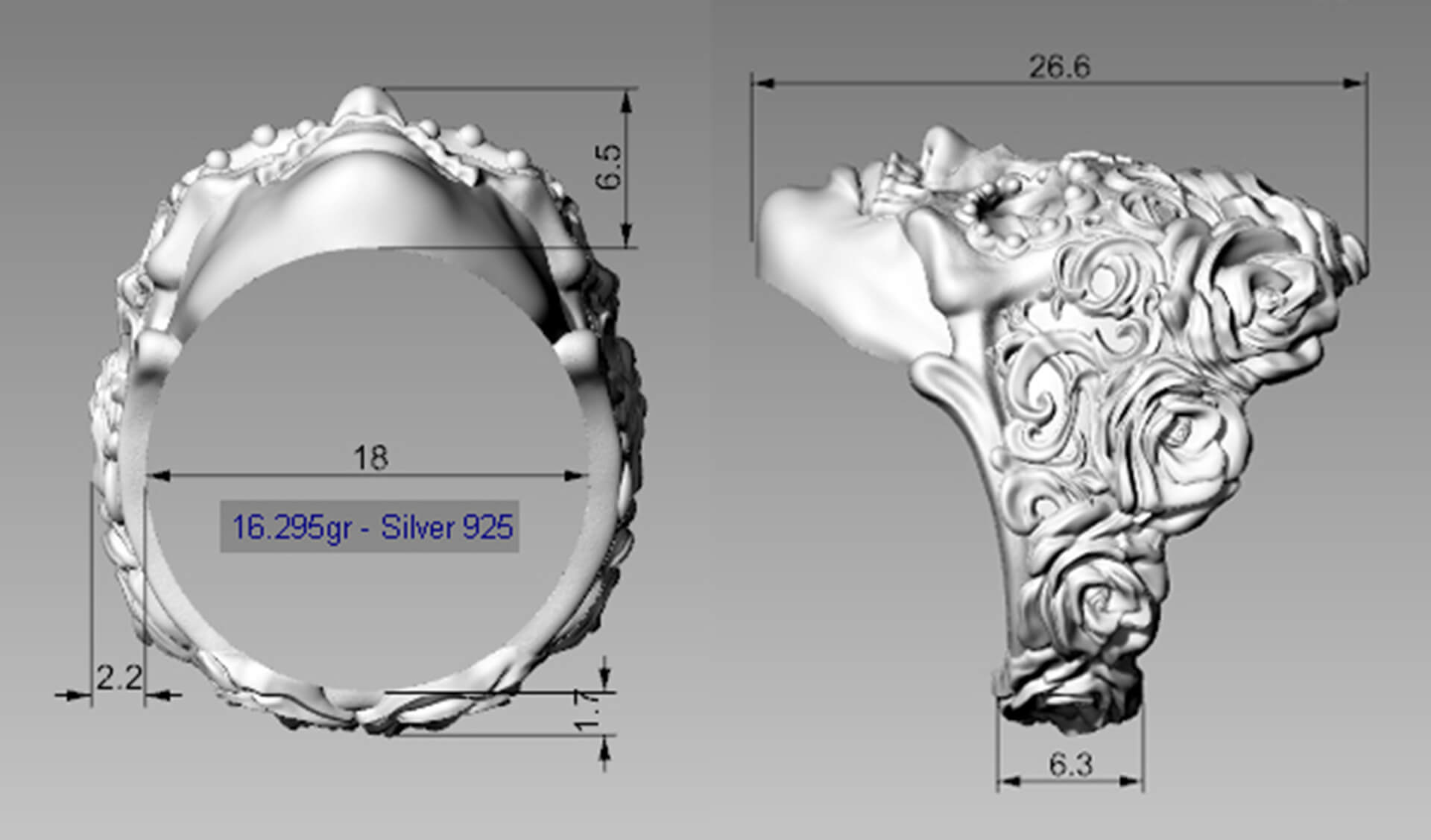Ring Mexican Girl 3D Print Model by Kseny_3design