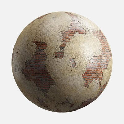 Brick Wall with Damaged Plaster 8k Texture 01