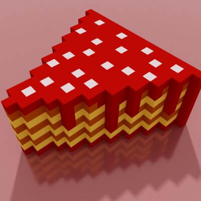 Cake Slice 3 Voxel
