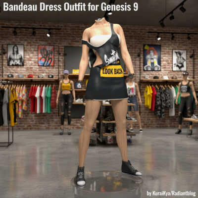 Bandeau Dress Outfit for Genesis 9