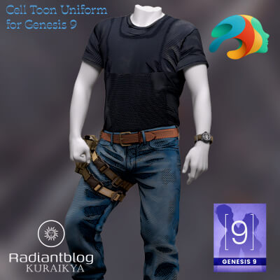 Cell Toon Uniform for Genesis 9 and Genesis 9 Toon