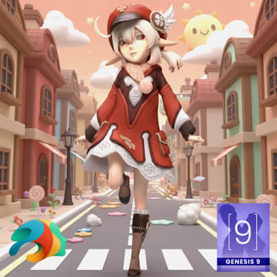 Clover Full Toon Character for Genesis 9