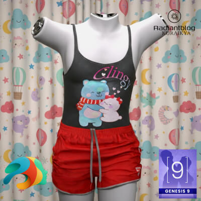 Cute Chibi Bears Tanktop for Genesis 9
