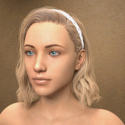 Cute Girl Hair with Hairband for Genesis 8 Female