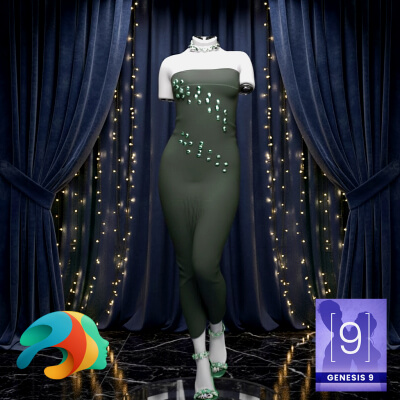 Emerald Gleam Outfit for Genesis 9