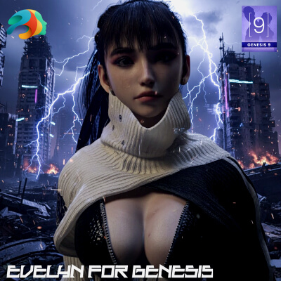 Evelyn Character and dForce Outfit for Genesis 9