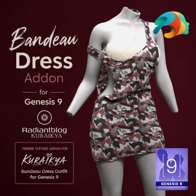 Freebie Material Addon for Bandeau Dress Outfit for Genesis
