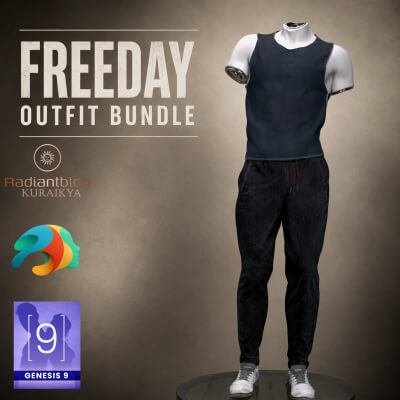 Freeday Outfit Bundle Genesis 9 by KuraiKya