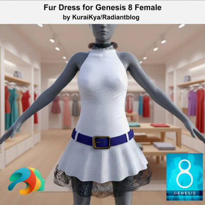 Fur Dress for Genesis 8 Female