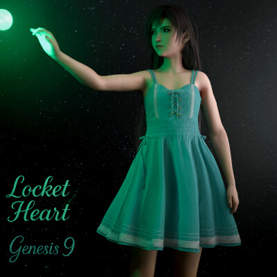 Locket Heart Character for Genesis 9