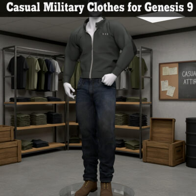 Casual Military Outfit for Genesis 9