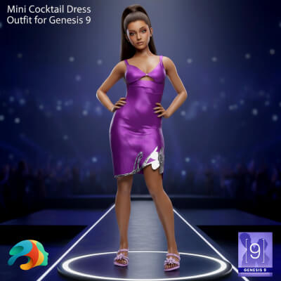 Mini Cocktail Dress Outfit for Genesis 9