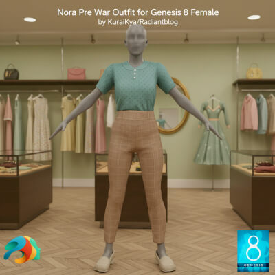 Nora Pre War Outfit for Genesis 8 Female