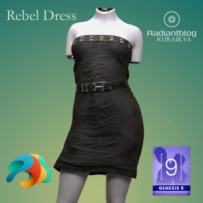 Rebel Dress for Genesis 9 Female Addon