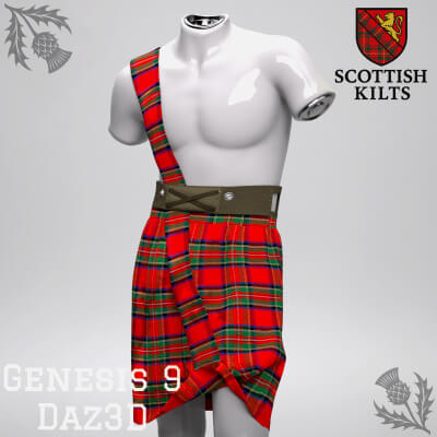 Scottish Kilt for Genesis 9