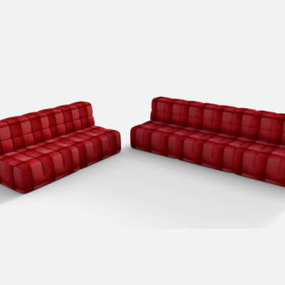 Red Leather Sofa Set