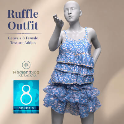 Ruffle Outfit Genesis 8 Female Texture Addon