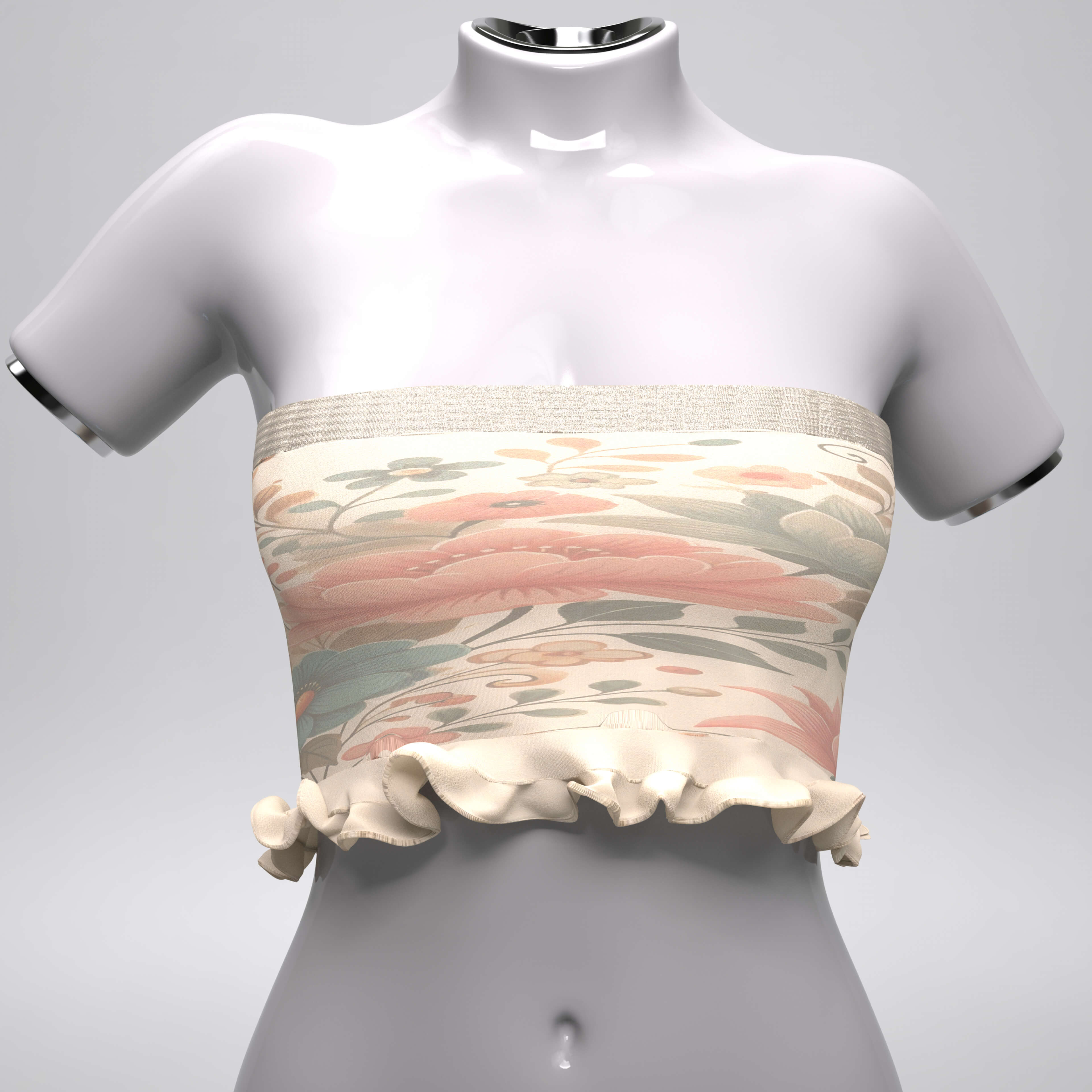 Ruffled Bandeau Top - Daz Content by KuraiKya