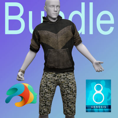 Sean Hoodie Set for Genesis 8 Male and Genesis 8.1 Male
