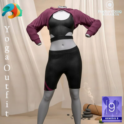 Short Yoga Outfit for Genesis 9