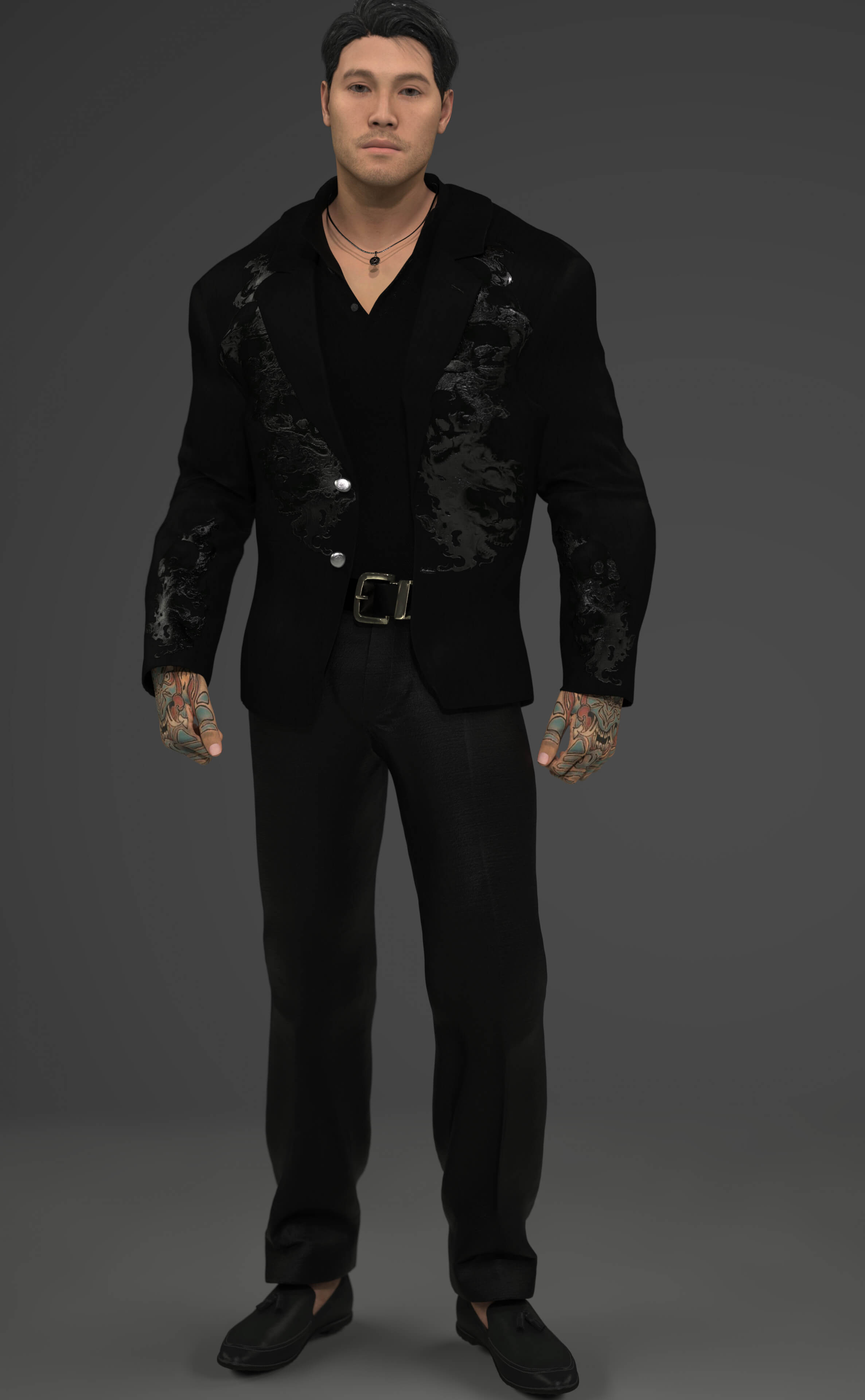 Skull Sleeve Suit for Genesis 9 Daz Content by KuraiKya