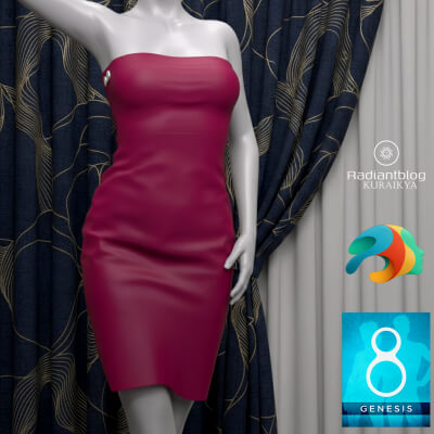 Strapless dForce Dress for Genesis 8 and 8.1 Female