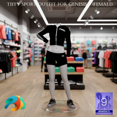 Tiffy Sport Outfit for Genesis 9 female