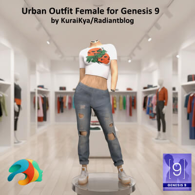 Urban Female Outfit for Genesis 9