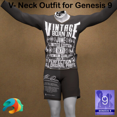 V-Neck Outfit for Genesis 9