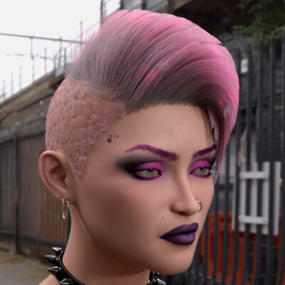 One-Sided Punk Hair for G8F