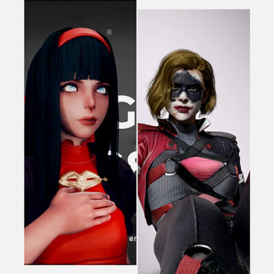 N2 Red Girl and Harley Quinnzel for G8.1F