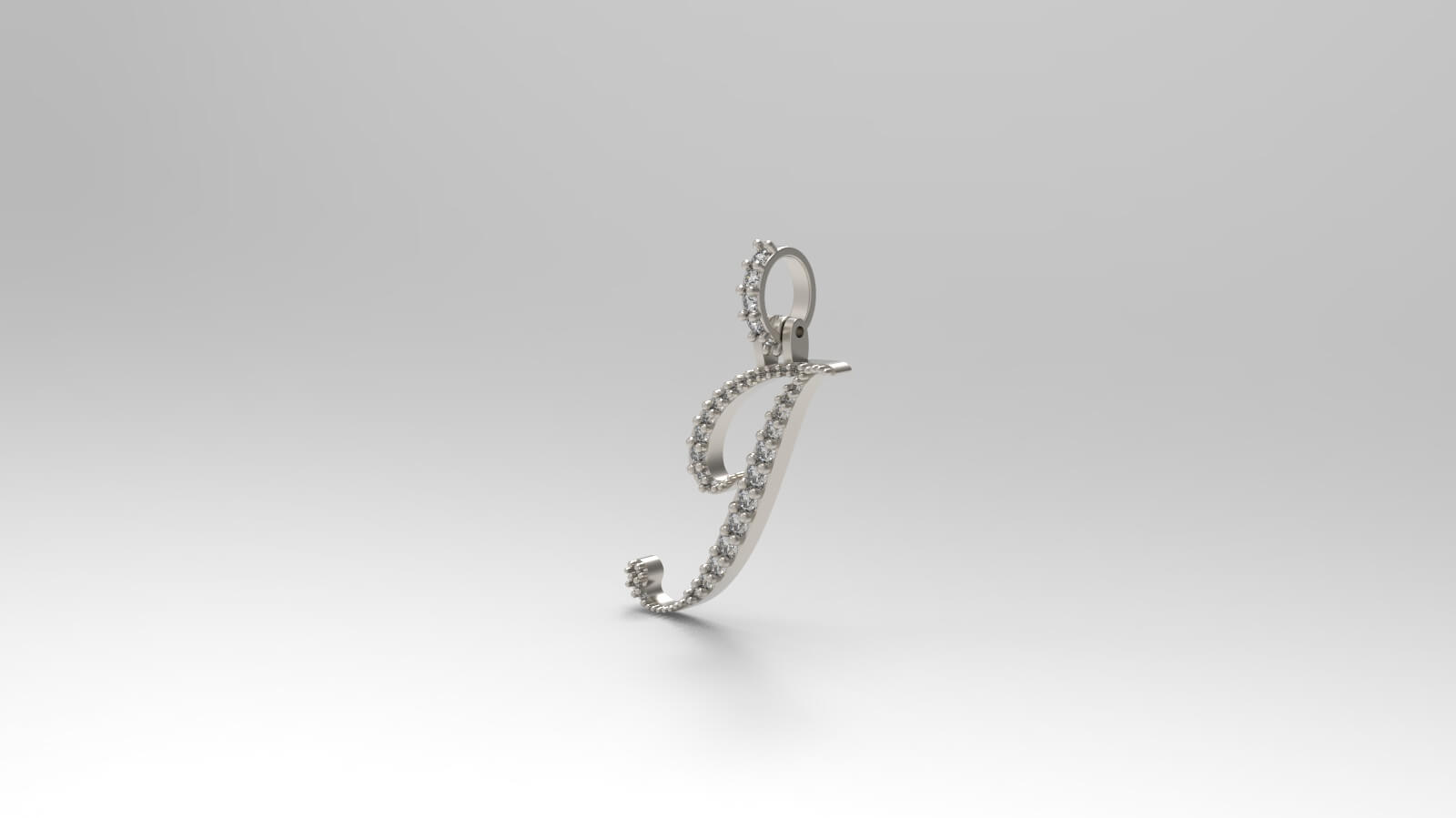 Initial Letter 'J' Pendant Necklace 3D Print Model by Lady of the 3DRings
