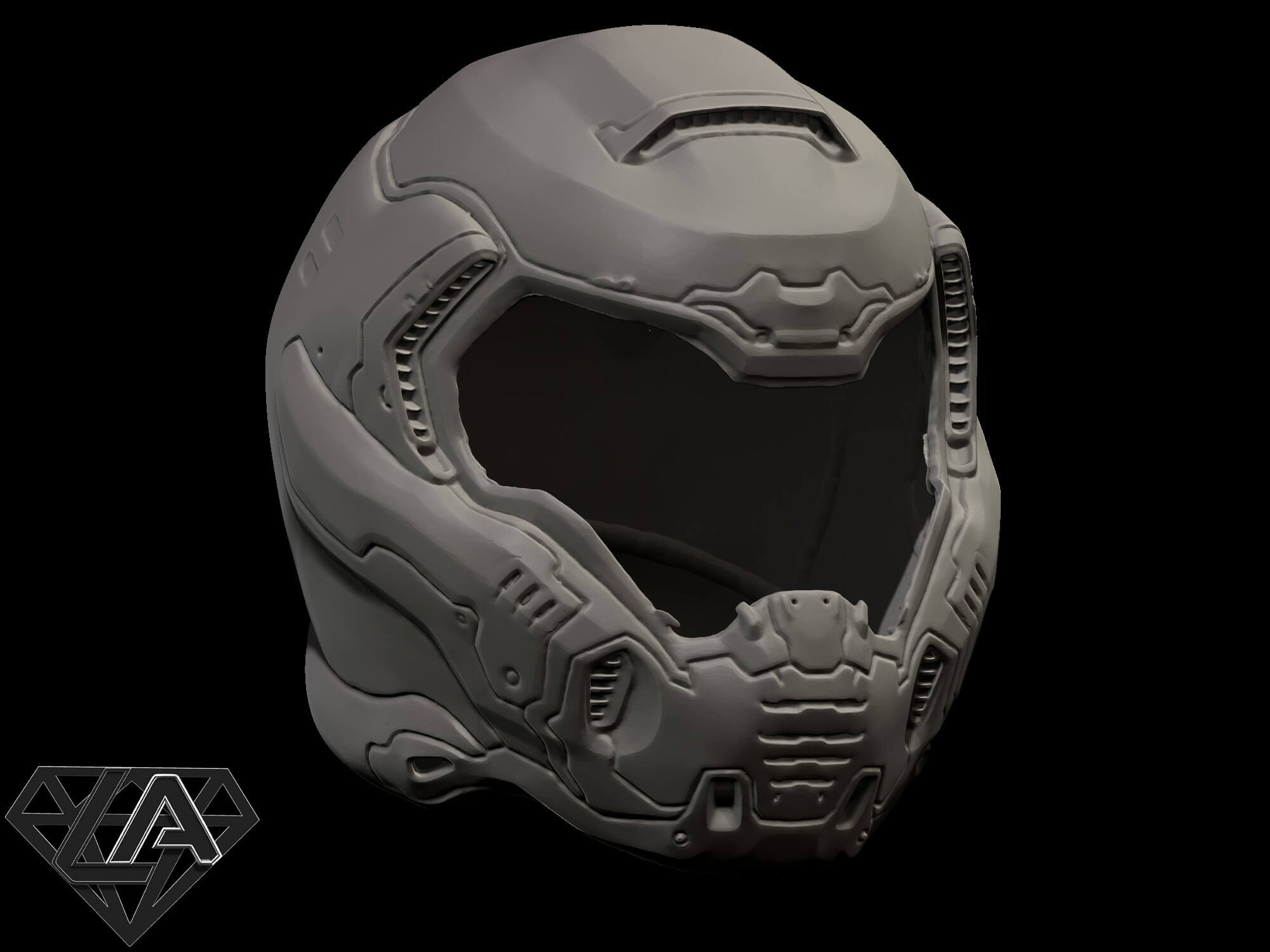 Doom 2016 Helmet - 3D Model by LAfactorystore