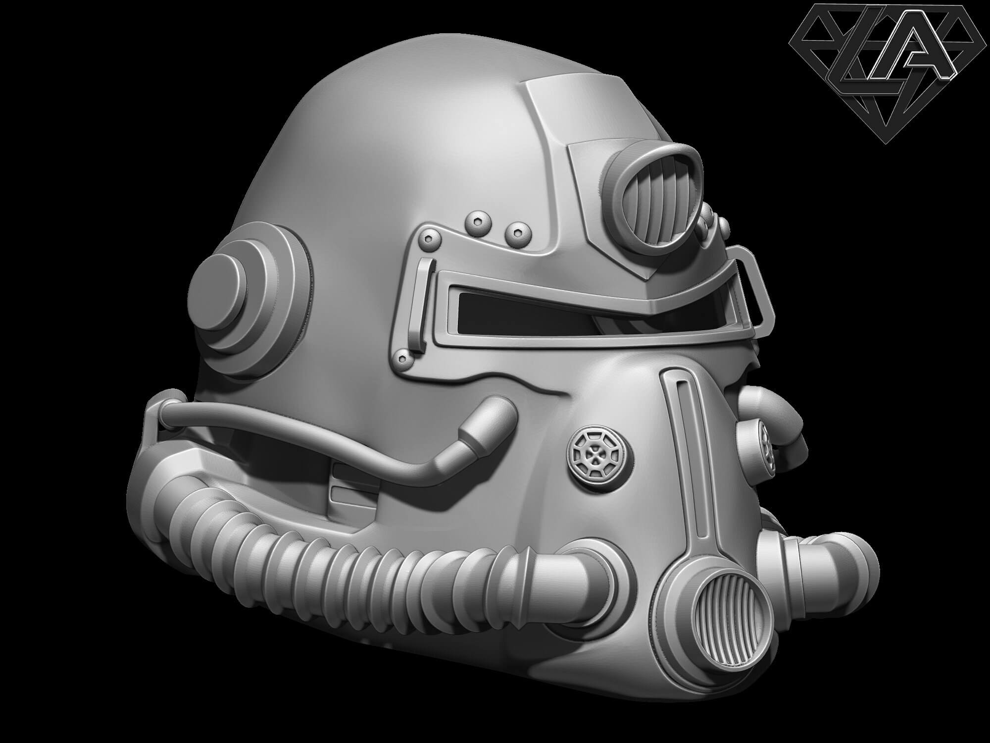 Fallout T51b Custom Helmet 3D Model by LAfactorystore