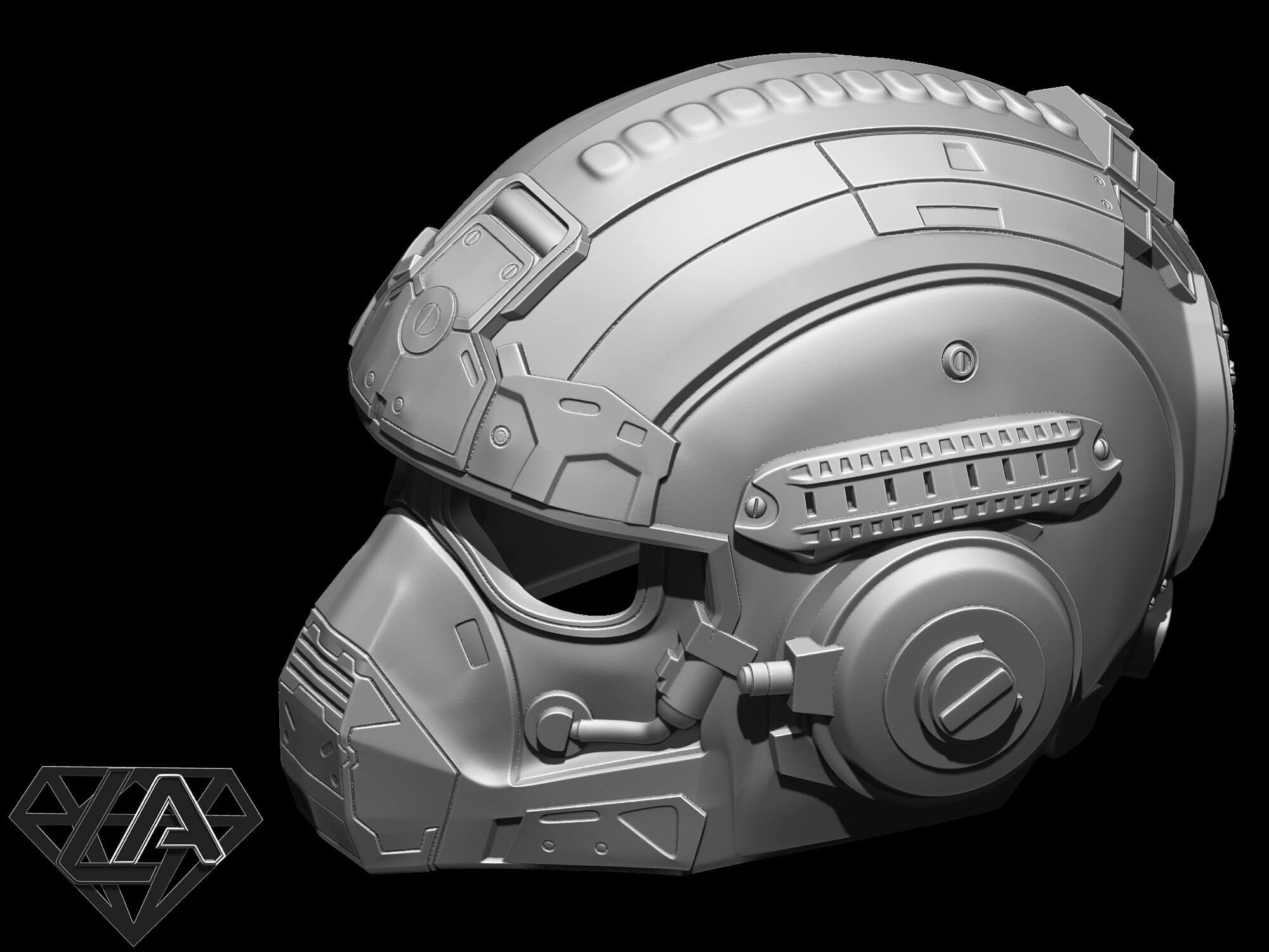 Gears of War Anthony Carmine Custom Helmet 3D Model by LAfactorystore