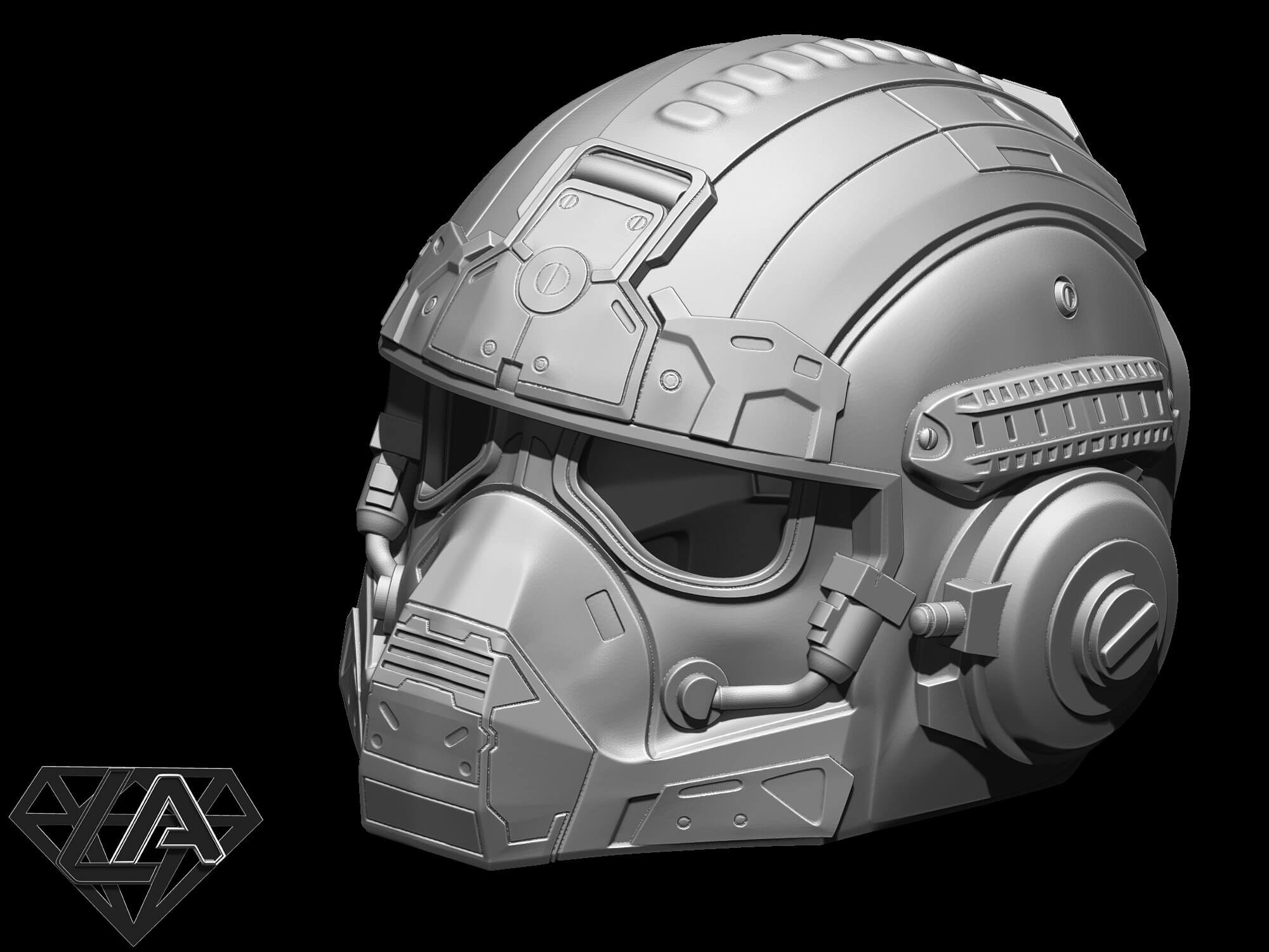 Gears of War Anthony Carmine Custom Helmet 3D Model by LAfactorystore