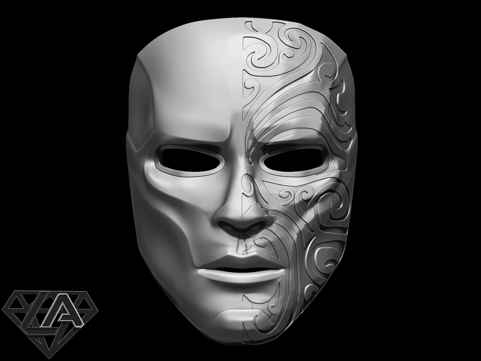 Relief Opera Mask 3D Print Model by LAfactorystore