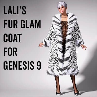 Lalis Fur Glam Coat for Genesis 9