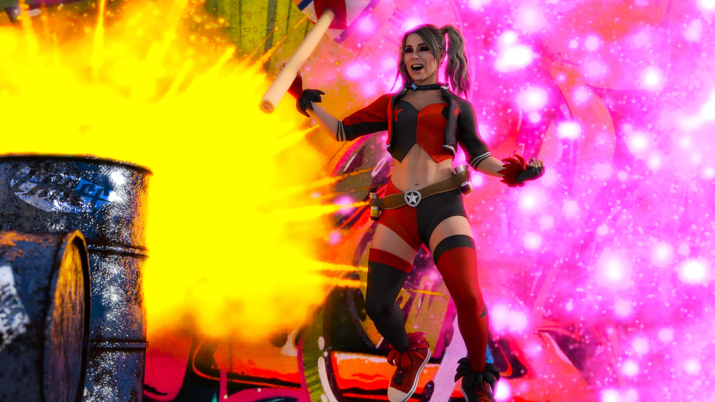 Alexa Bliss Harley Quinn 3D Render RenderHub Gallery