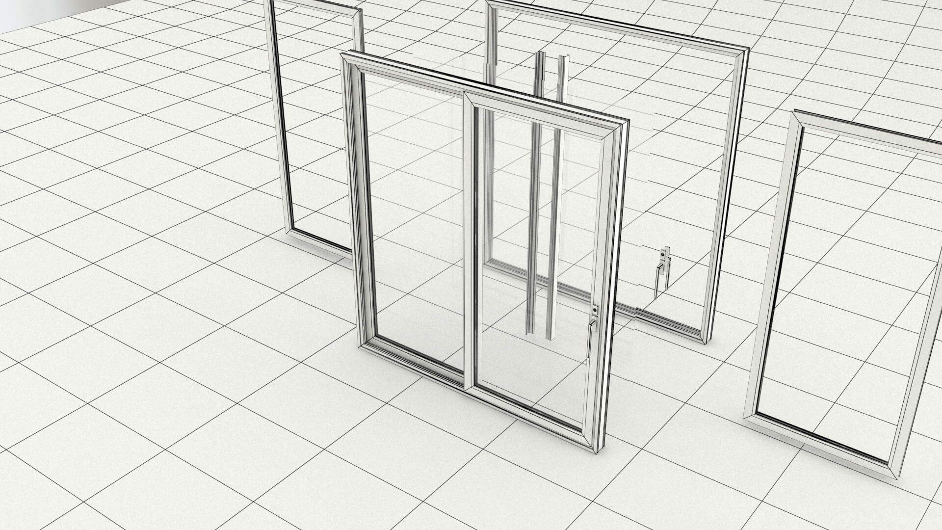Laos Aluminum Sliding Door 3D Model by LAOMUSIC ARTS