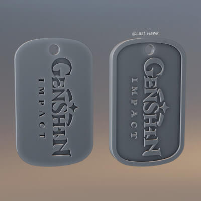 Genshin Impact Dogtag Keychain