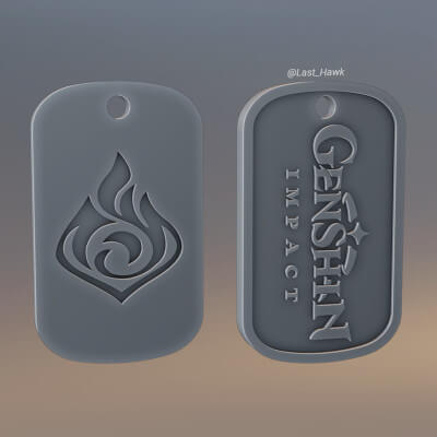Pyro Dogtag Genshin Impact