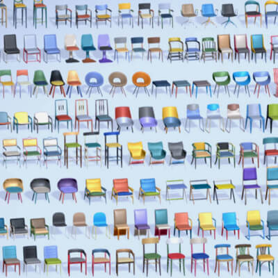 540 Chairs Pack 1 - Lowpoly Midpoly Furniture Collection Set