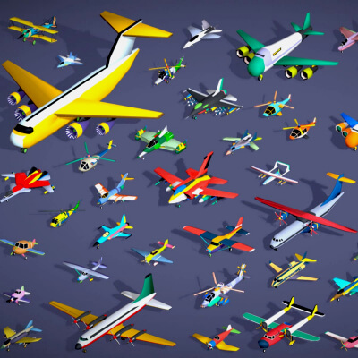 55 Air Vehicle Mega Pack Toon Air Field Set Sky Force