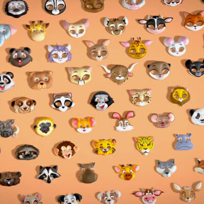 95 Animal Mask Mega Pack - Kids Masks - Stylized Toon Pack