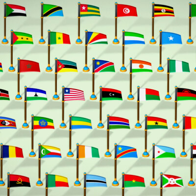 Africa Countries Flags Pack Toon Style Low Poly Pack