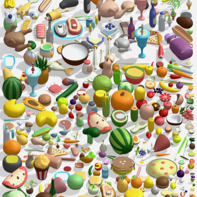 Food Pack 310 Foods Mega Pack Low Poly Veg &amp Non Veg